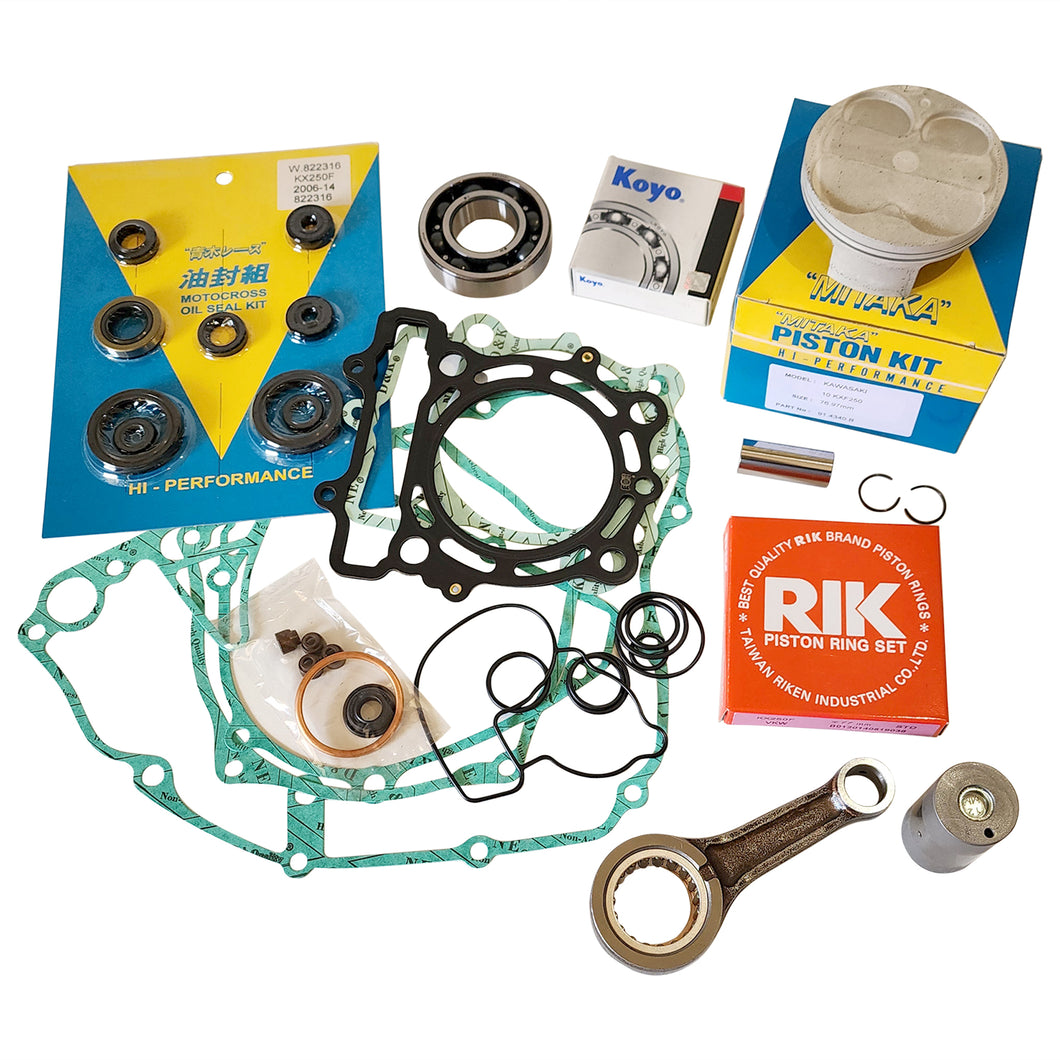 Kawasaki KX250F 2004-2005 Full Engine Rebuild Kit - Connecting Rod, Piston, Bearings, Gaskets, Seals