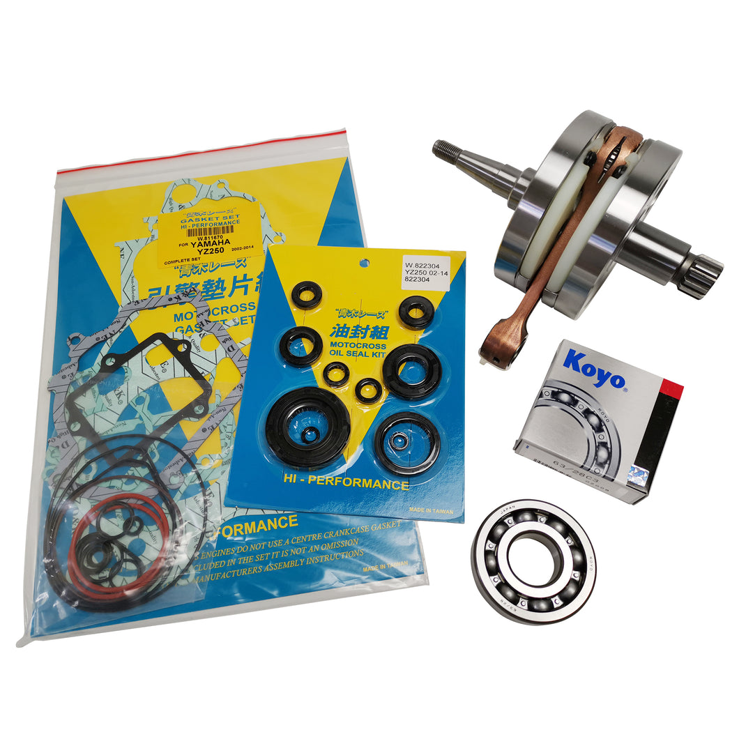 Honda CR125R 1990-1997 Bottom End Engine Rebuild Kit - Crank, Bearings, Gaskets, Seals