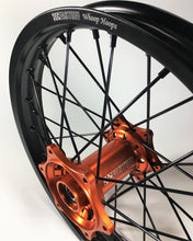 Load image into Gallery viewer, Fastuff Whoop Hoops Wheel Set Husqvarna/KTM 2016-2022 18&quot; 21&quot; Black Rims Orange Hubs
