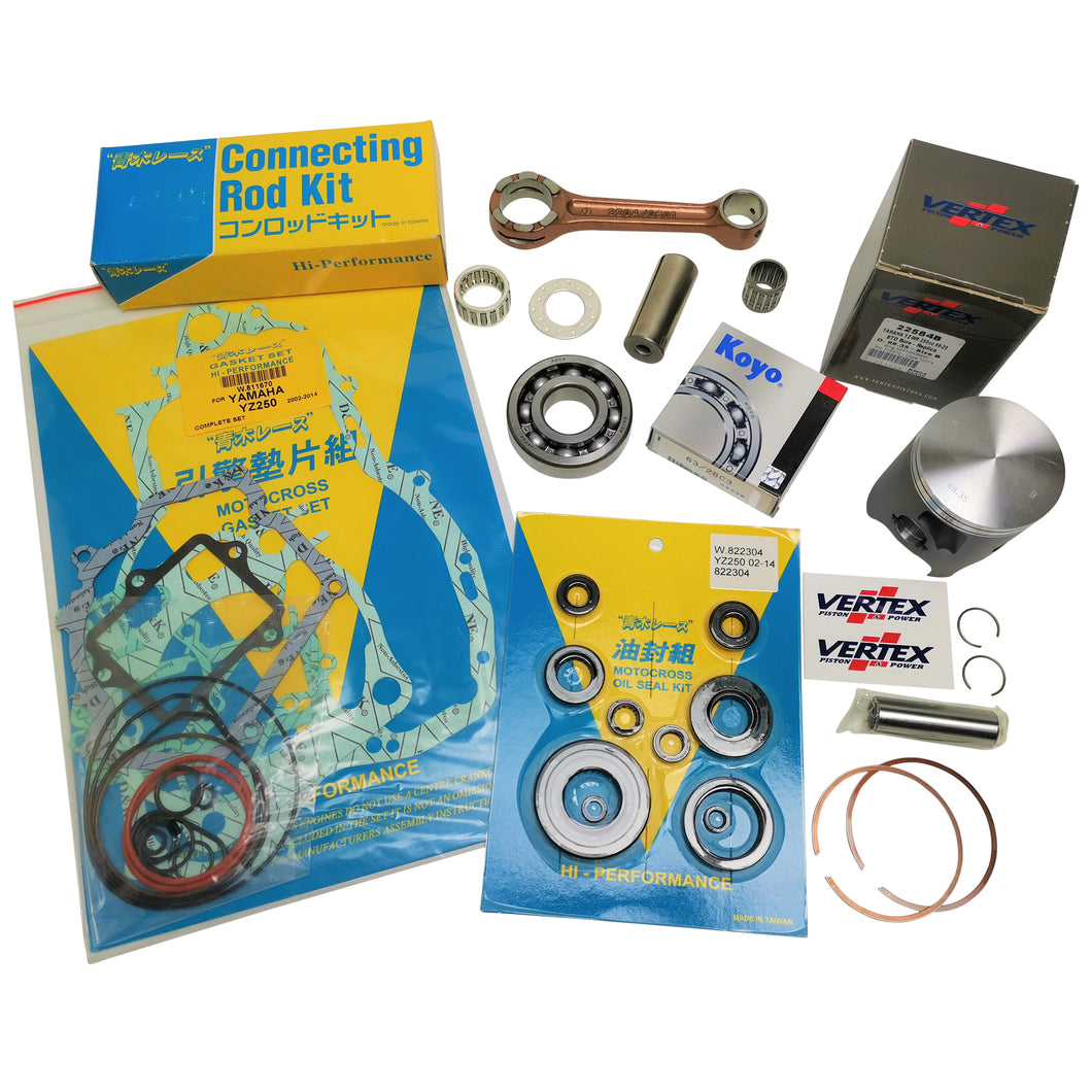 Yamaha YZ85 2019-2022 Full Engine Rebuild Kit - Connecting Rod, Bearings, Gaskets, Seals, Vertex Piston